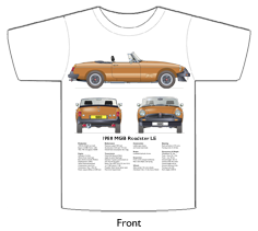 MGB Roadster LE (Rostyle wheels) 1980 T-shirt Front
